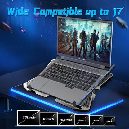 Laptop Cooling Pad Notebook Gaming Cooler Stand With Four Fan and 2 USB Ports