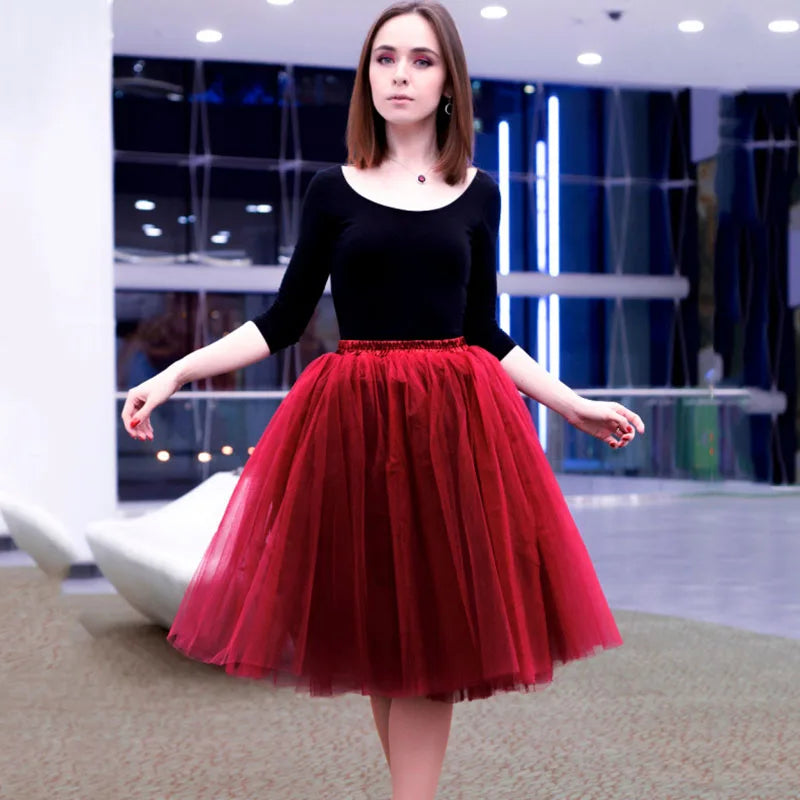 5 Layers 65cm Fashion Tulle Skirt Pleated TUTU Skirts Girls