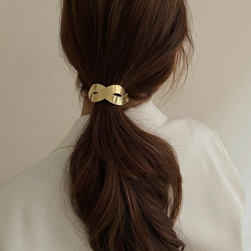 Fashion Metal Elastic Hair Band Korean Hair Rope for Girls Women Hair Ring Hair