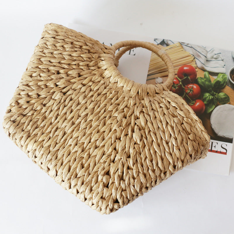 Summer Handmade Bags for Women Beach Weaving Top Handle Handbags Totes