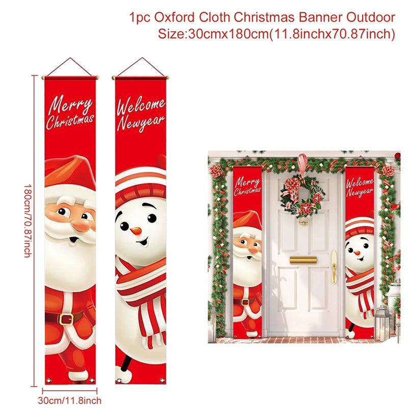 Christmas Door Decoration 2024 Merry Christmas Banner Decor for Home