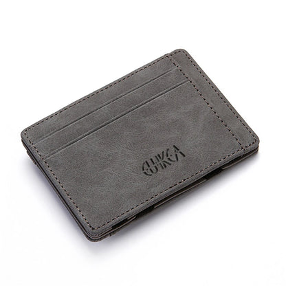 Ultra Thin Mini Wallet Men's Small Wallet Business PU Leather Magic Wallets