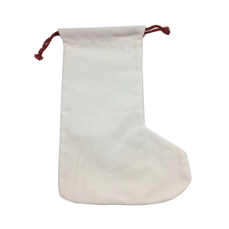 RubySub White Canvas Sublimation Christmas Stockings Sublimation Blank