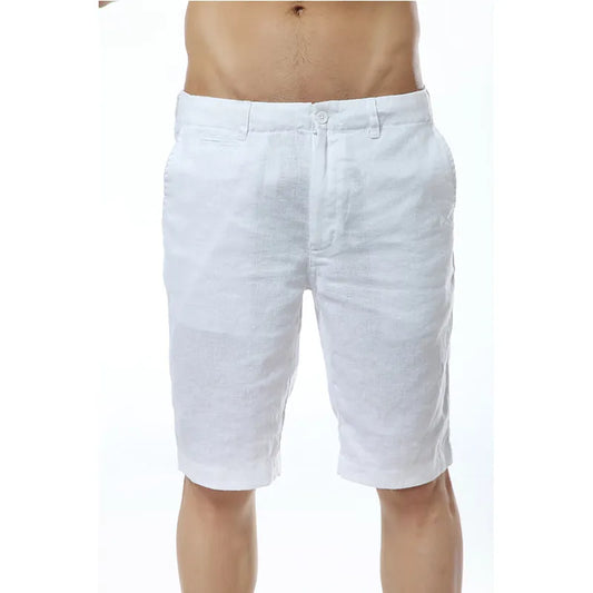 7 Colors Italy Linen Casual Shorts Men Summer Flax Fashion Short Men White