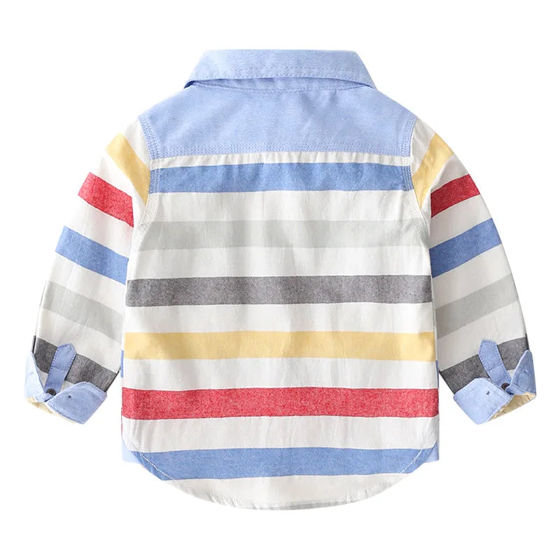 2024 Spring Autumn 2-8 10 12 Years Long Sleeve Pocket Colorful Boy Shirts