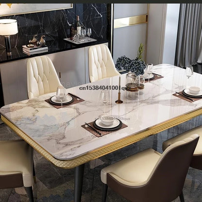 Light Luxury Dining Room Table Kitchen Furniture Marble Tabletop Home Furniture