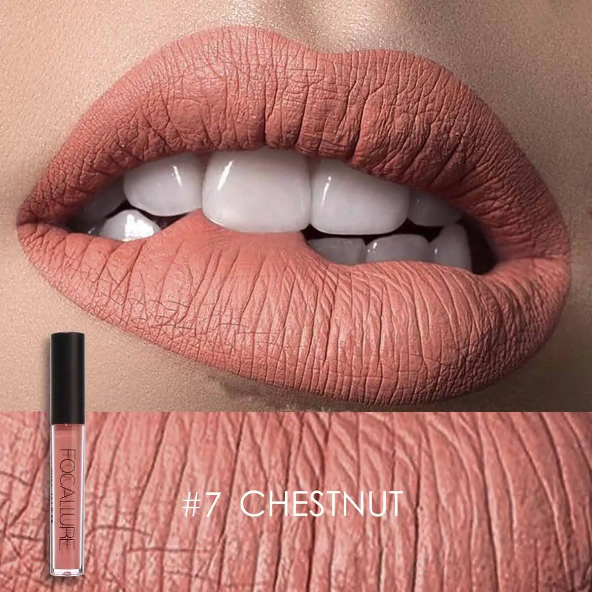 FOCALLURE Waterproof Matte Liquid Lipstick Long-Lasting Lip Tint Nude Lipgloss