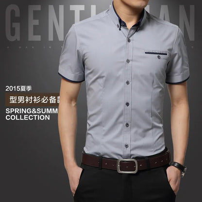 2024 New Arrival Brand Men's Summer Business Shirt Short Sleeves