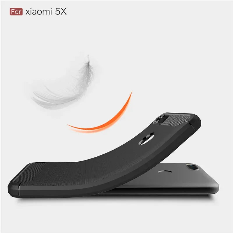 Carbon Fiber Case for Xiaomi Mi A1 5X Luxury Slim Silicone Soft Phone Cover