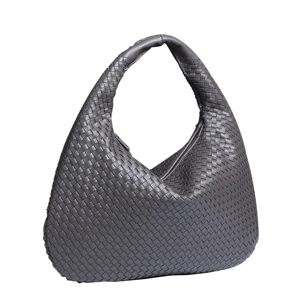 Dropshipping Woven Bag Vegan Leather Hobo Handbags for Women Top-Handle