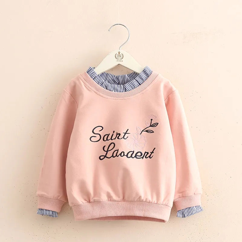 Spring Autumn 3 4 5 6 8 10 12 Years Children Hoodies Crew-Neck Letter Print