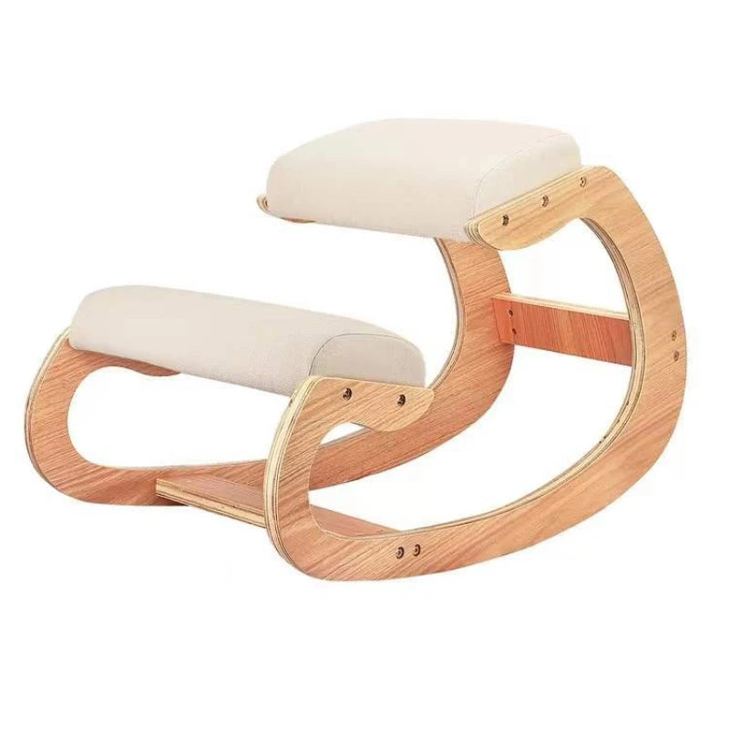 Ergonomic Rocking Wooden Kneeling Chair Stool Correct Posture Computer Chair