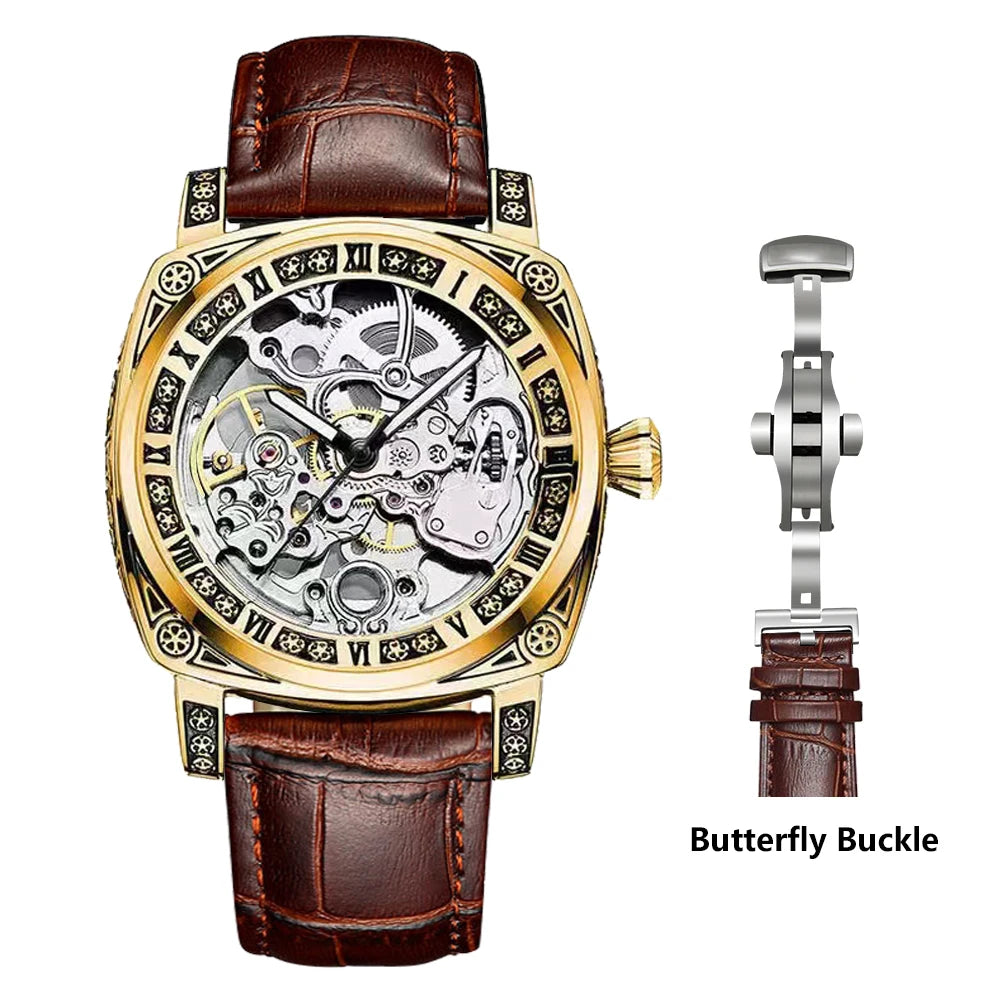 Authentic Brand Carved Watches Fully Automatic Men Watches