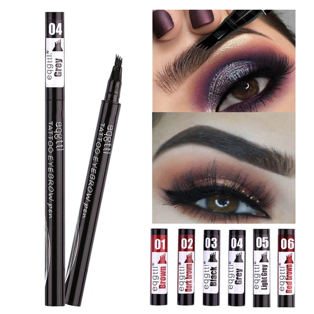 Eyebrow Pencil With 4 Claws Wild Eye Brows Waterproof Brow Tint Pen Long