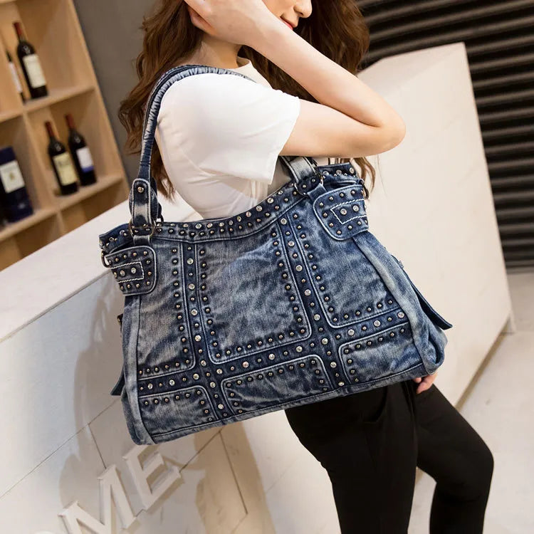 Vintage Design Fashion Denim Women Bag Jeans Shoulder Bags Girls Handbags