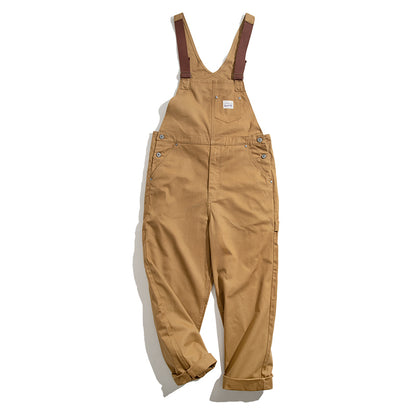 Maden Hot Sale Men's Suspender Trousers Casual Pants Khaki Overalls for Men