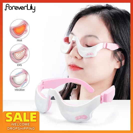 3D EMS Micro Current Pulse Eye Massager Hot Compress Fading Eye Dark