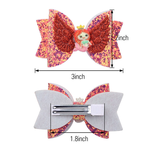 Glitter Unicorn Bow Hair Accessories for Girls Boutique 3in Hair Bows clip