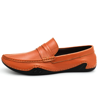 Promotional Italian Style Men Shoes Fashion Slip on Leather Casual Moccasin