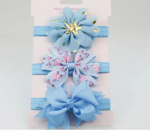 On Sale 3pcs New Baby Girl Boy Elastic Flower Headband Children