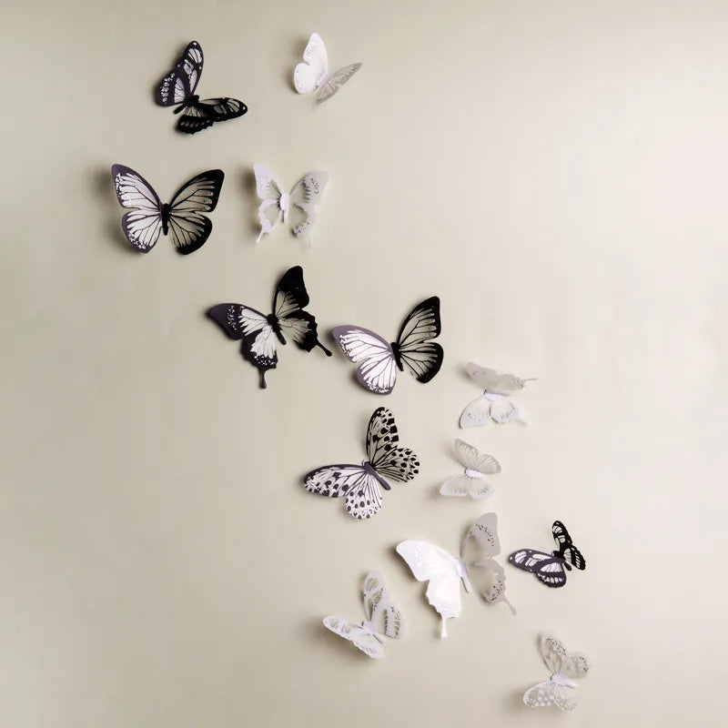 18Pcs/Set 3d Crystal Butterfly Wall Sticker Beautiful Butterflies Art