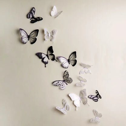 18Pcs/Set 3d Crystal Butterfly Wall Sticker Beautiful Butterflies Art