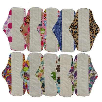 10pcs Reusable Washable Sanitary Pads Toallas Sanitaria Cloth Pad Character