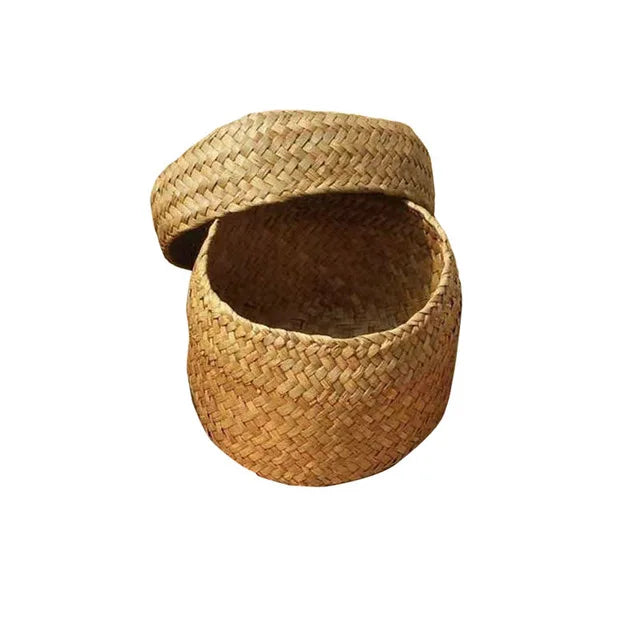 Handmade Storage Basket Cachepot for Flowers Weaving Woven Rattan Storage