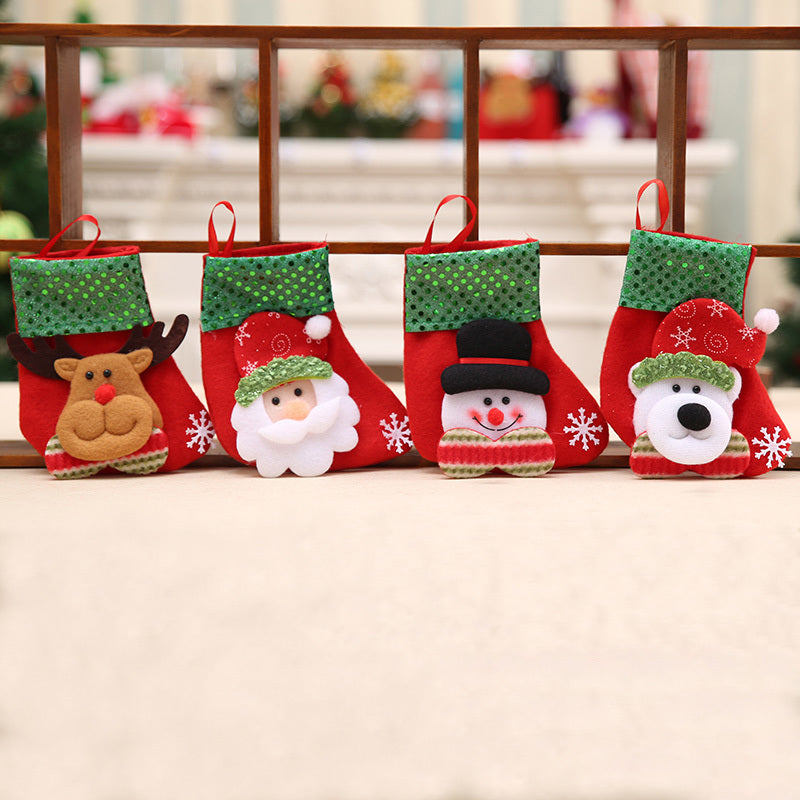 16cm*8cm Mini Christmas Socks Children's Party Supplies Holiday Pack Gifts