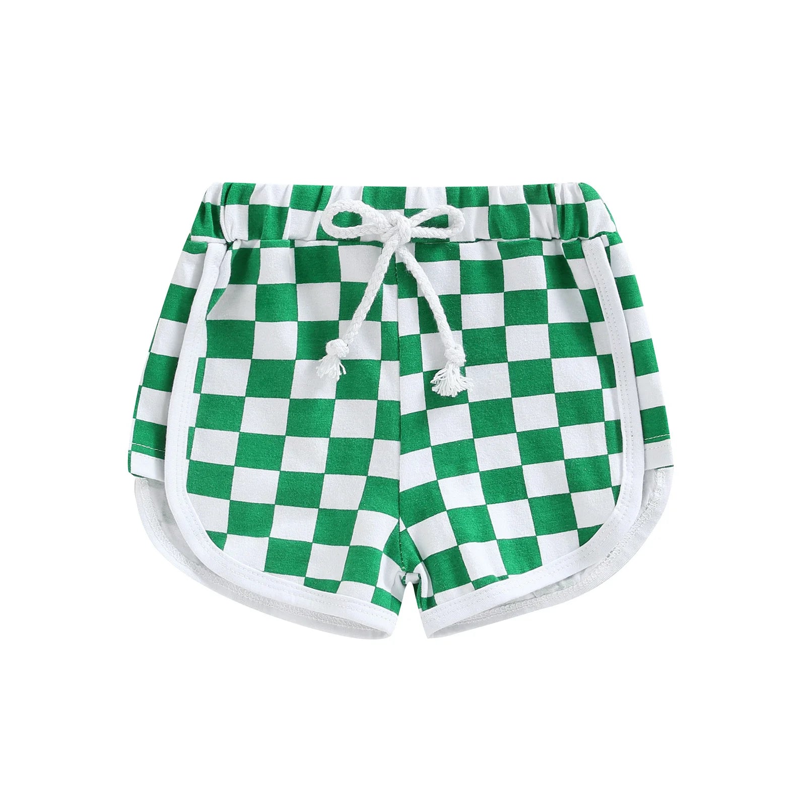 Summer Kid Baby Girls Boys Shorts Checkerboard Print Elastic Waist Short