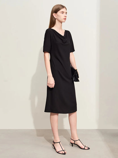 Amii Minimalism Dress for Women 2024 Summer New Office Lady