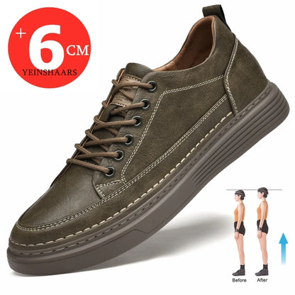 Spring/Summer Men Elevator Shoes Casual Men Sneakers Breathable Leather Leisure