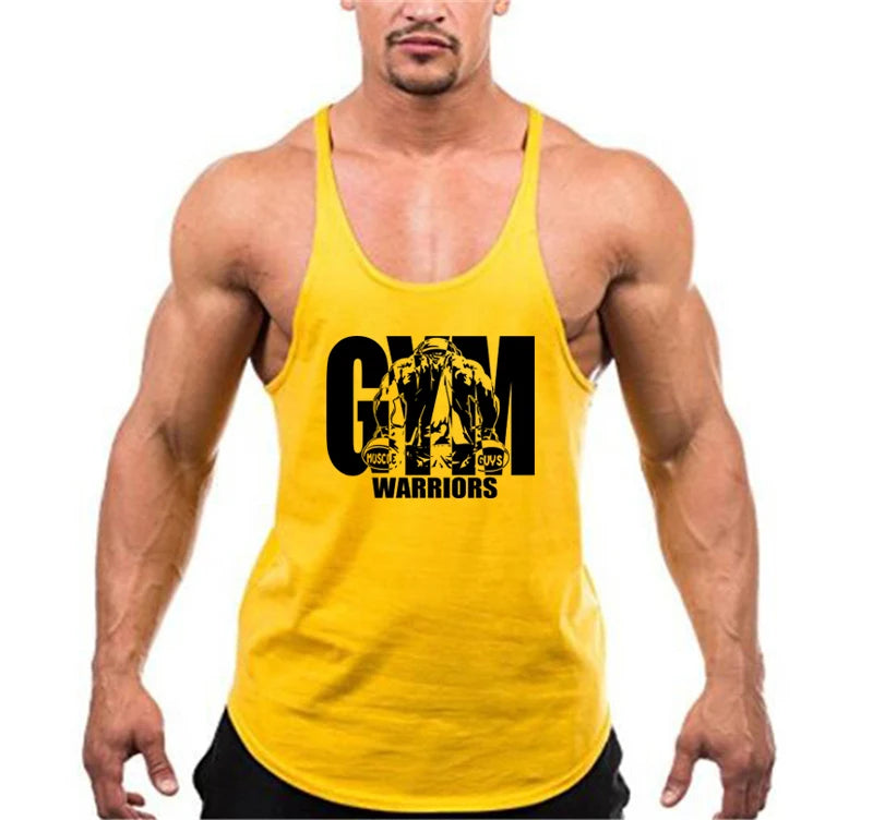 Bodybuilding Stringer Tank Top Men Cotton Gym Clothing Mens Fitness Racer