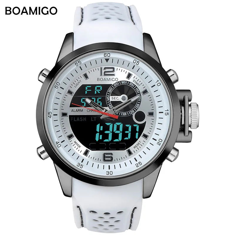 BOAMIGO Luminous Military White Quartz Waterproof Watch Top Brand Luxury Watch