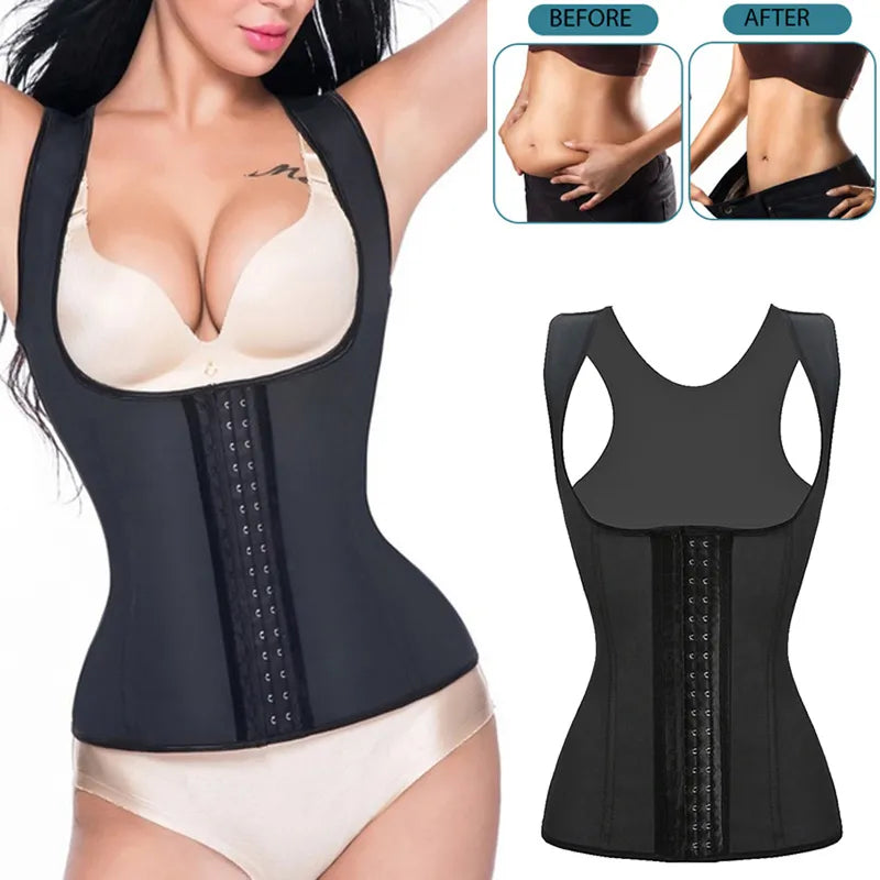 Women's Latex Underbust Waist Trainer Shapewear Cincher Corset Body Shaper