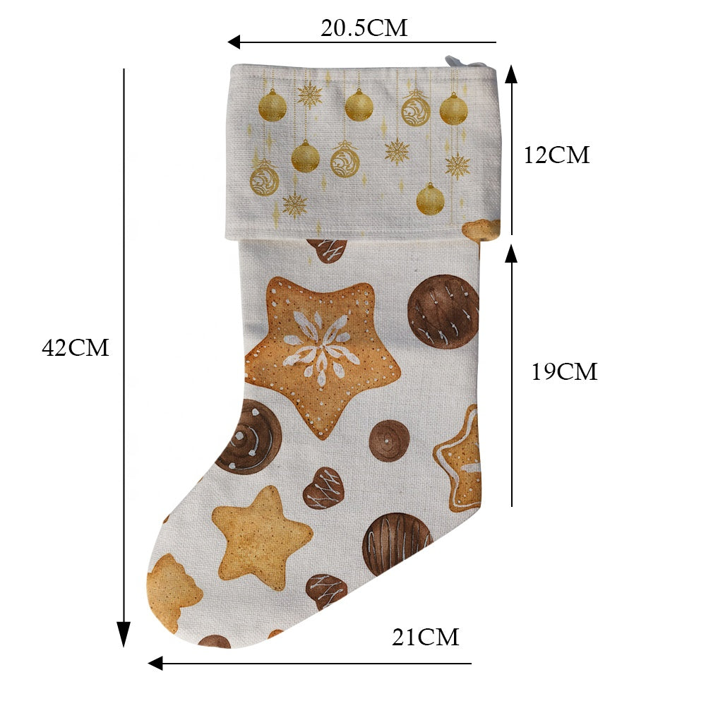 Prosub Christmas Stocking Sublimation Blank White Xmas Linen Socks Sublimation