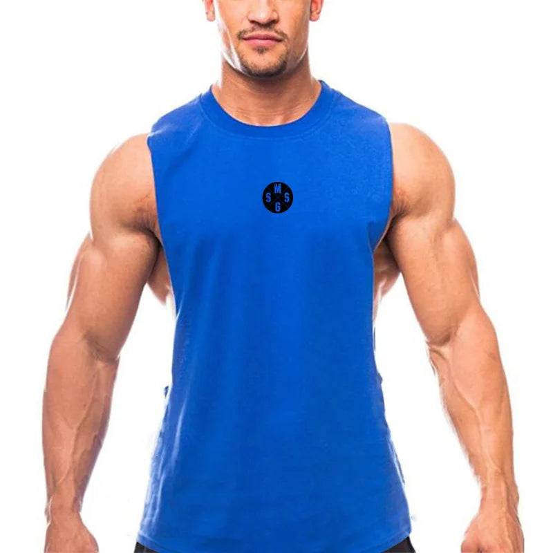 Muscleguys Mens Workout Tank Tops Fitness Bodybuilding Clothing Low Cut Armholes