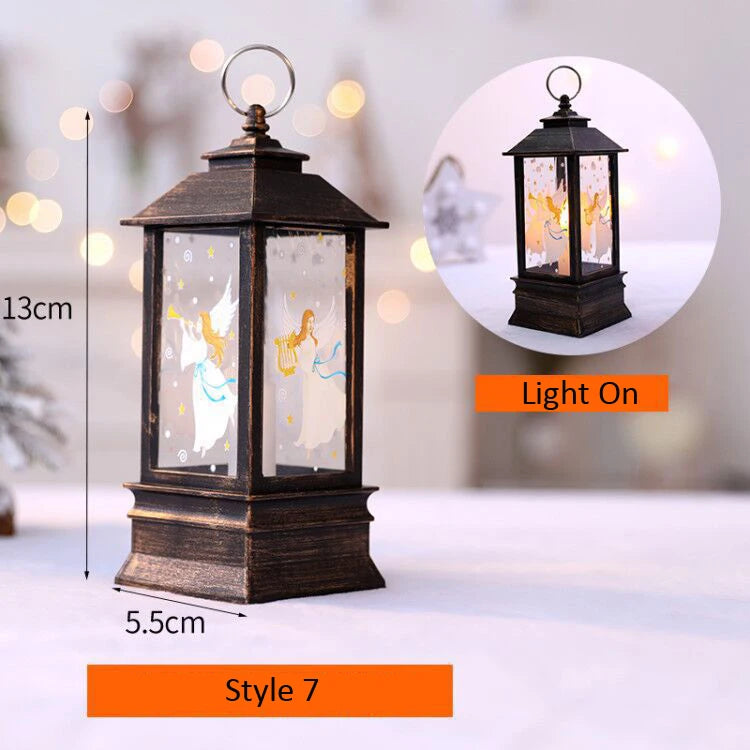 Santa Claus Snowman Lantern Light Merry Christmas Decor for Home Christmas Tree