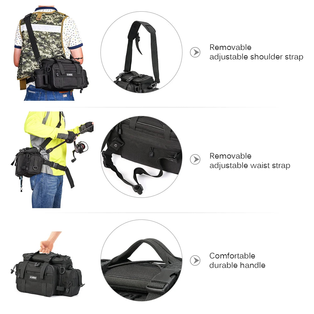 40*17*20cm Fishing Bag Men Multifunctional Waterproof Outdoor Waist Shoulder Bag