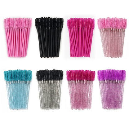 GLAMLASH Premium 50Pcs Disposable Eyelash Extension Cleaning Brush Micro Mascara