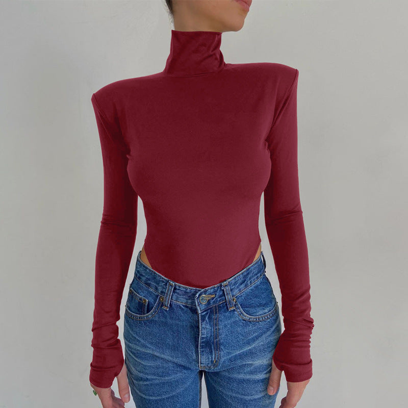 235 Elegant Autumn Winter Basic Top Women Long Sleeve Bodysuits