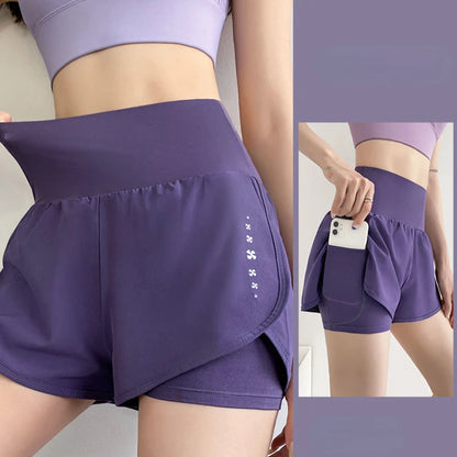 Sport Shorts Women Sportswear Double-Deck Running Shorts Gym Training Shorts