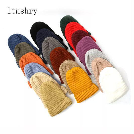 2020 New Womens Beanie Hat Warm Autumn Women Wool Knit Beanie Hat Cuff Beanie