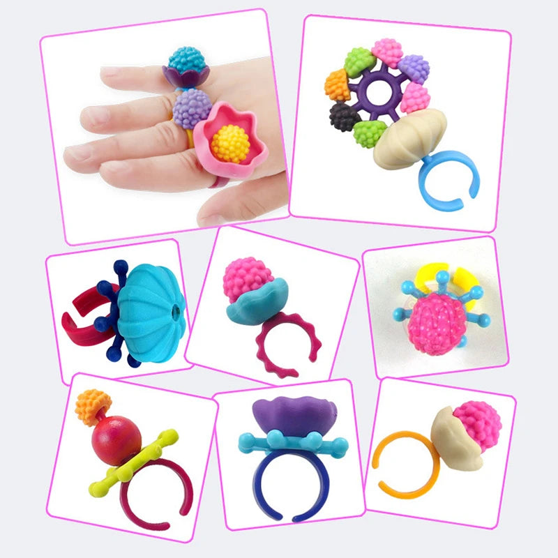 Child Pop Beads Girls Toys Creativity Needlework Kids Crafts