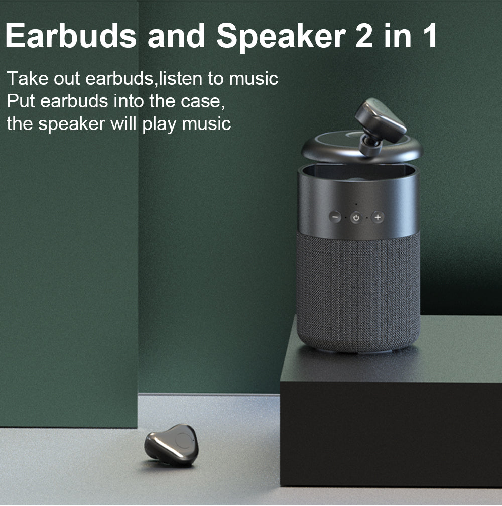 2in1Earphone BT5.1 Earbuds MINI BTSpeaker Outdoor Speakers Portable Speaker