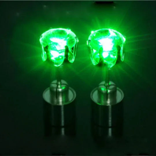 1pc Light Up Led Stainless Steel Men Earring New Year Gift