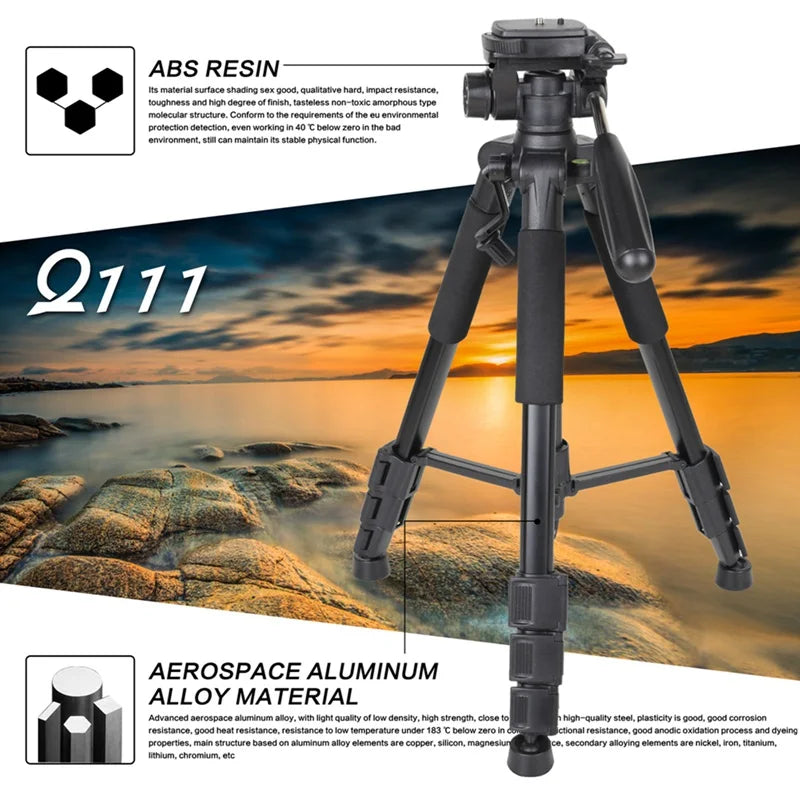 ZOMEI Q111 Professional Portable Travel Aluminum Camera Tripod & Pan