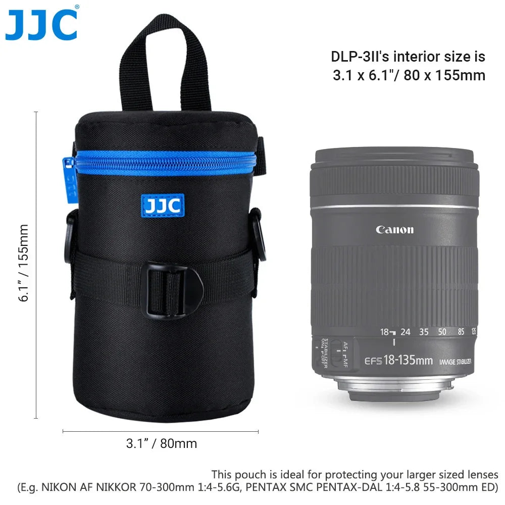 JJC Luxury Camera Lens Bag Pouch Case for Canon Lens Nikon Sony Olympus Fuji