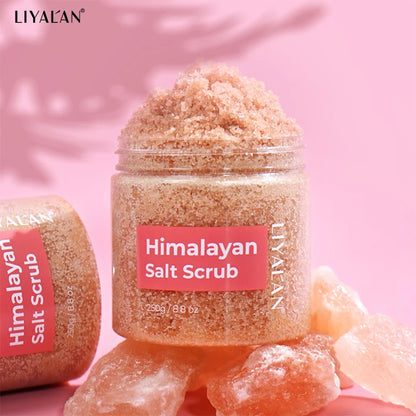 LIYALAN Pink Himalayan Salt Body Scrub Bath Exfoliating Skin Whitening