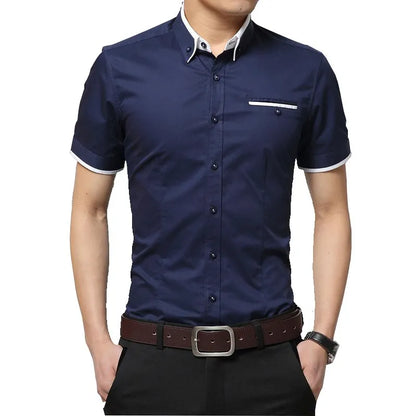 TFETTERS New Arrival Brand Men's Summer Business Shirt Short Sleeves